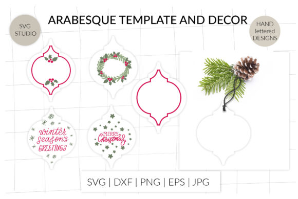 Arabesque Ornaments Template SVG for Crafts and Graphics