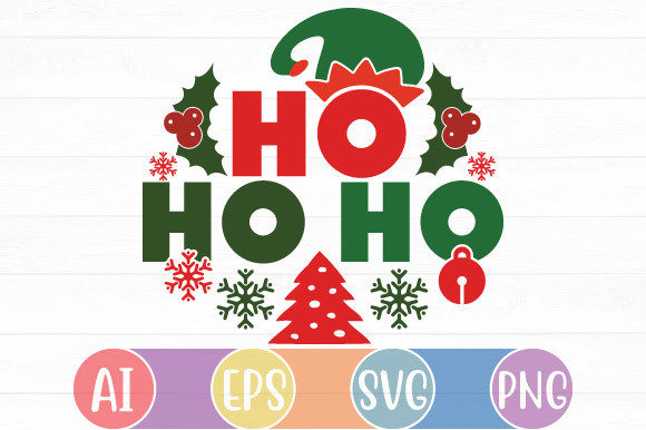 Christmas T Shirt Design, Ho Ho Ho Quote