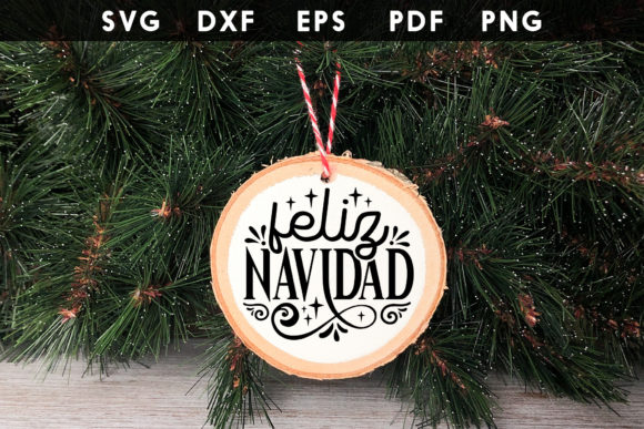 Feliz Navidad, Christmas Ornament SVG