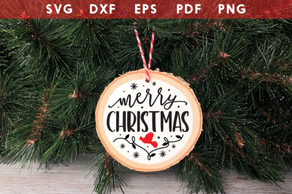 Merry Christmas Memorial Ornament SVG Graphics