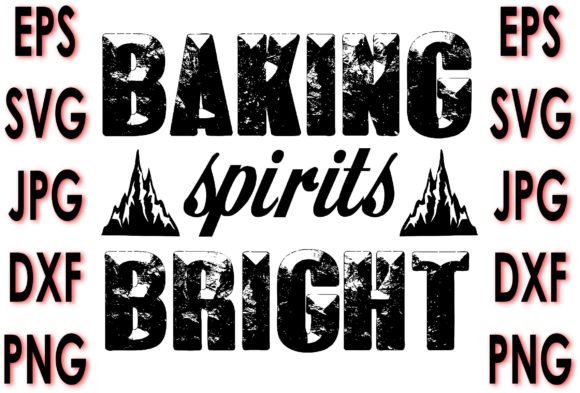 Potholder Quote Design: Baking Spirits Graphics for Crafts