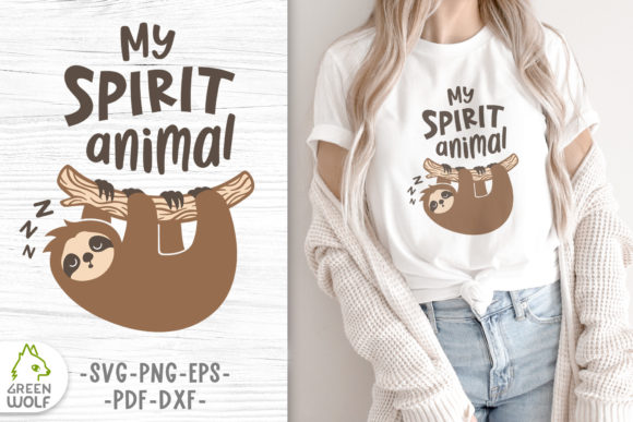 Sloth Is My Spirit Animal Layered SVG: Graphics for Crafts & Creative Brands